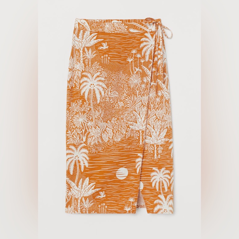DESMOND & DEMPSEY x H&M. Calf-length wrap skirt